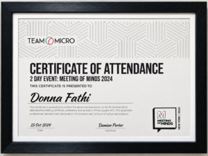 Donna fathi attended a 2 day seminar in new york time square to learn from many smp artists at the team micro meeting of minds 2024
