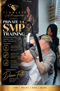 Private one-on-one scalp micropigmentation training in Vancouver with SMP educator Donna Fathi and hands-on live model instruction.