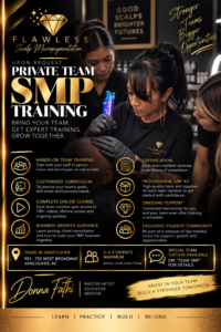 Private scalp micropigmentation team training in Vancouver for salons, clinics and teams of up to four SMP students.